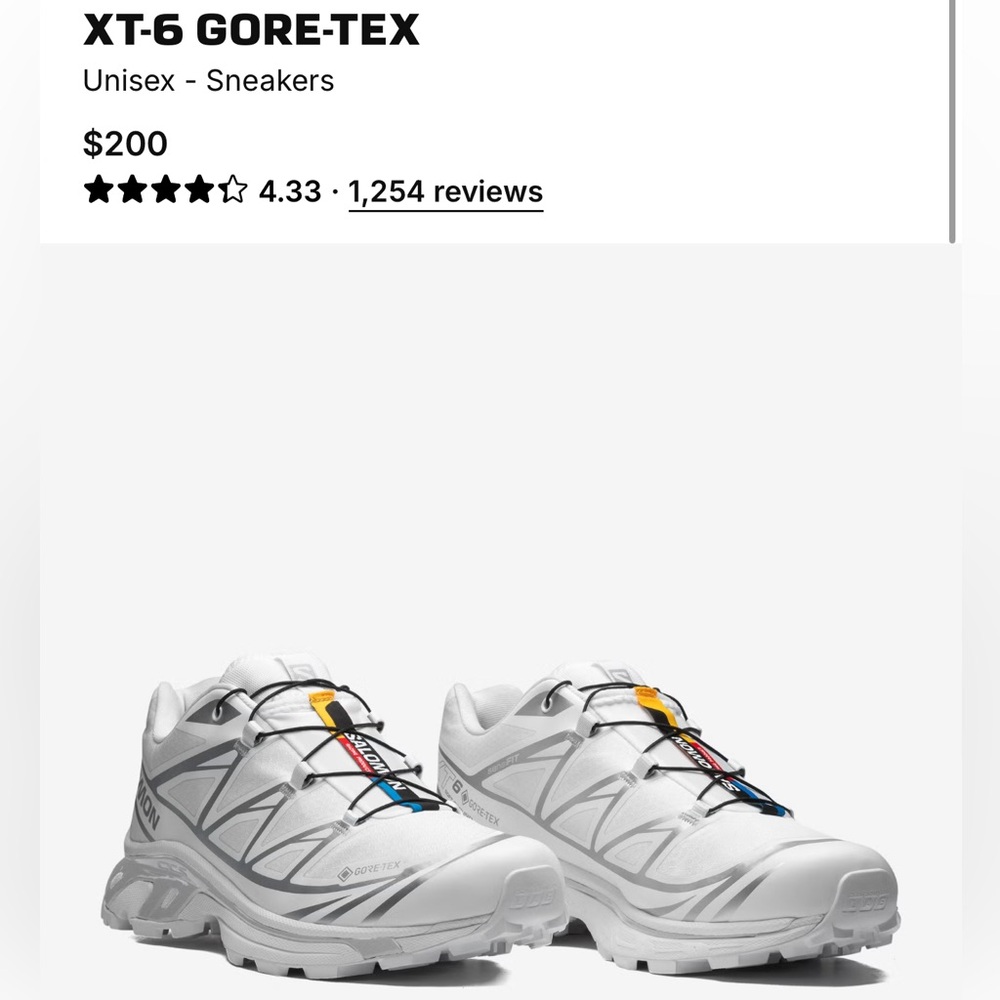 Salomon xt-6 gore-tex size US W 7 US M 6